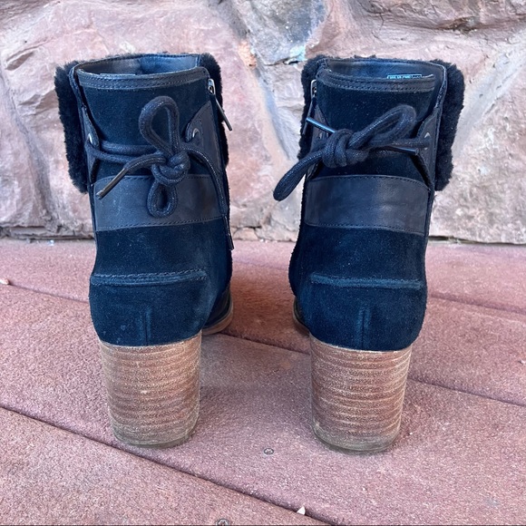 UGG Kirke Shearling-Trimmed Leather & Suede Ankle Boots - Picture 7 of 14